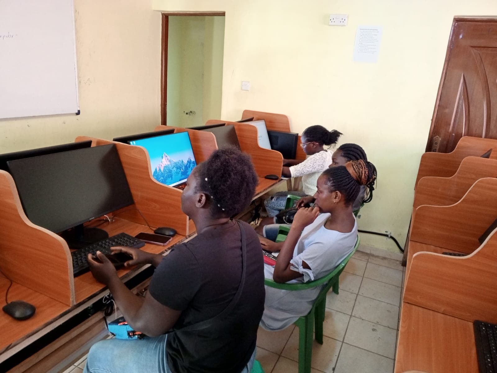 Rural Kenyan classroom with computers